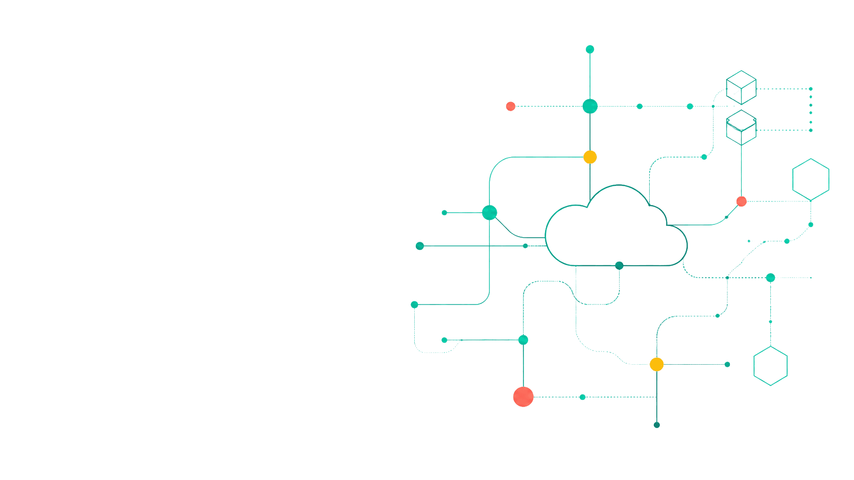 Ilustración de infraestructura cloud e inteligencia artificial